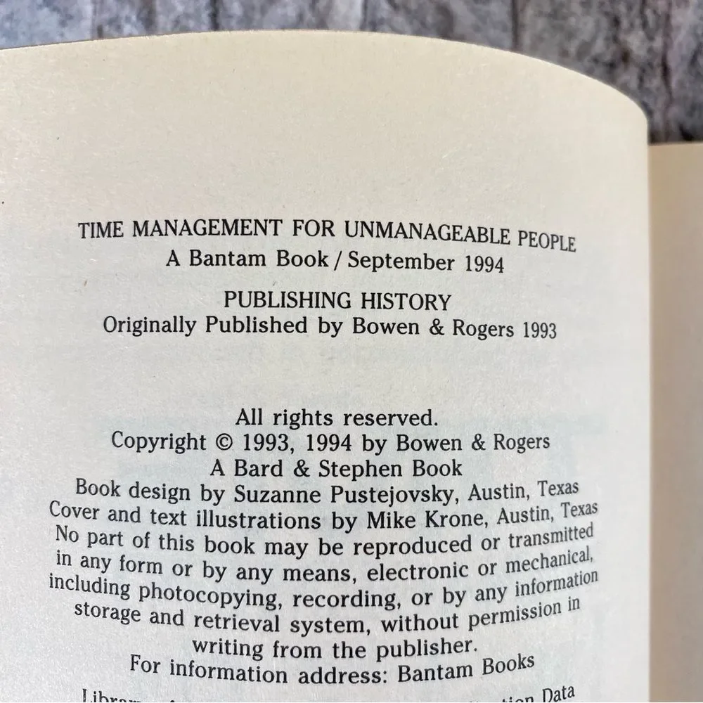 Time Management for Unmanageable People by Ann McGee-Cooper Paperback